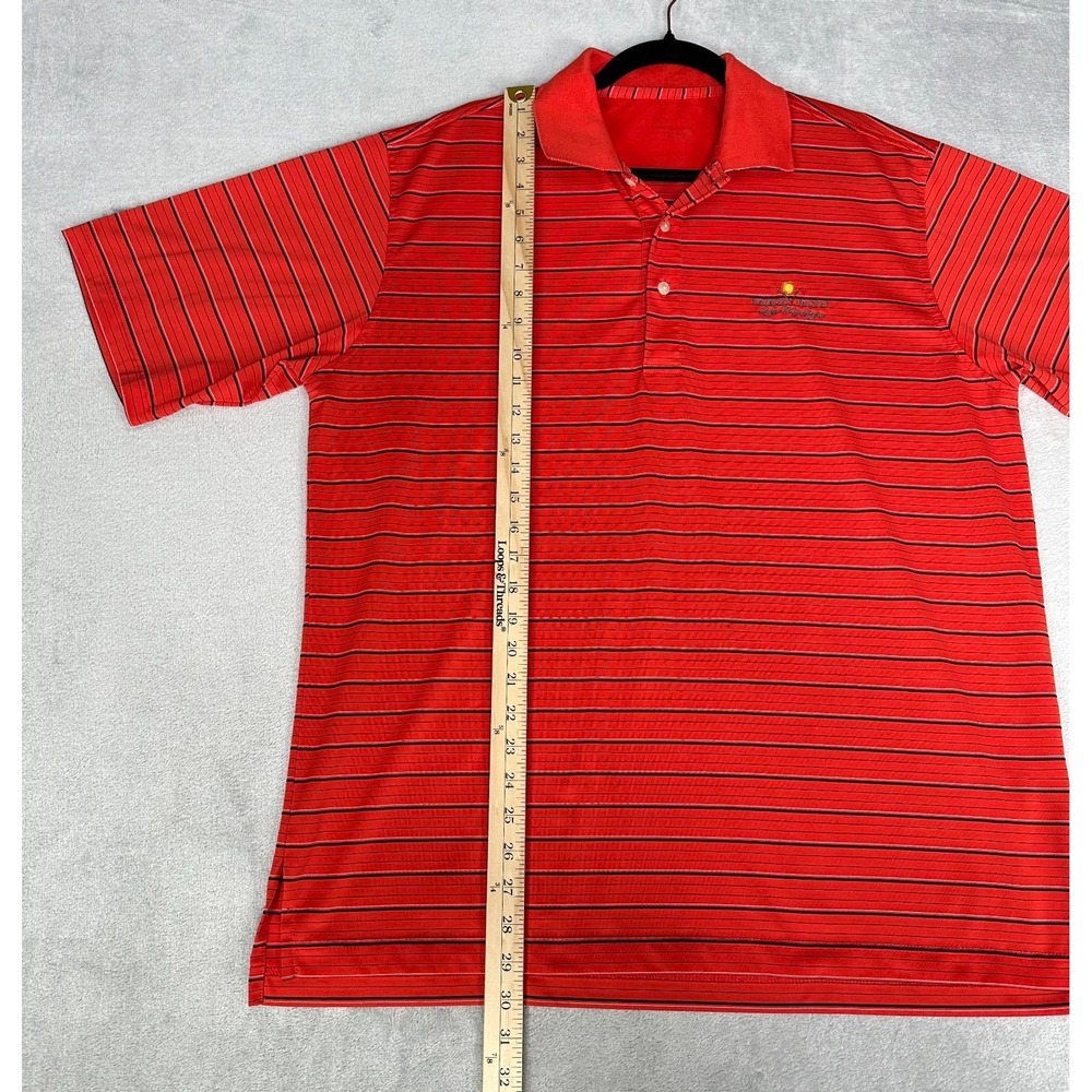 Jack Nicklaus Polo Shirt Mens XL Red Black Stripes Short Sleeve Golf Logo - Picture 6 of 11